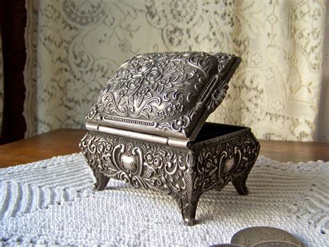 pewter metal box ring box|Pewter Jewelry Box In Collectible Decorative Trinket Boxes.